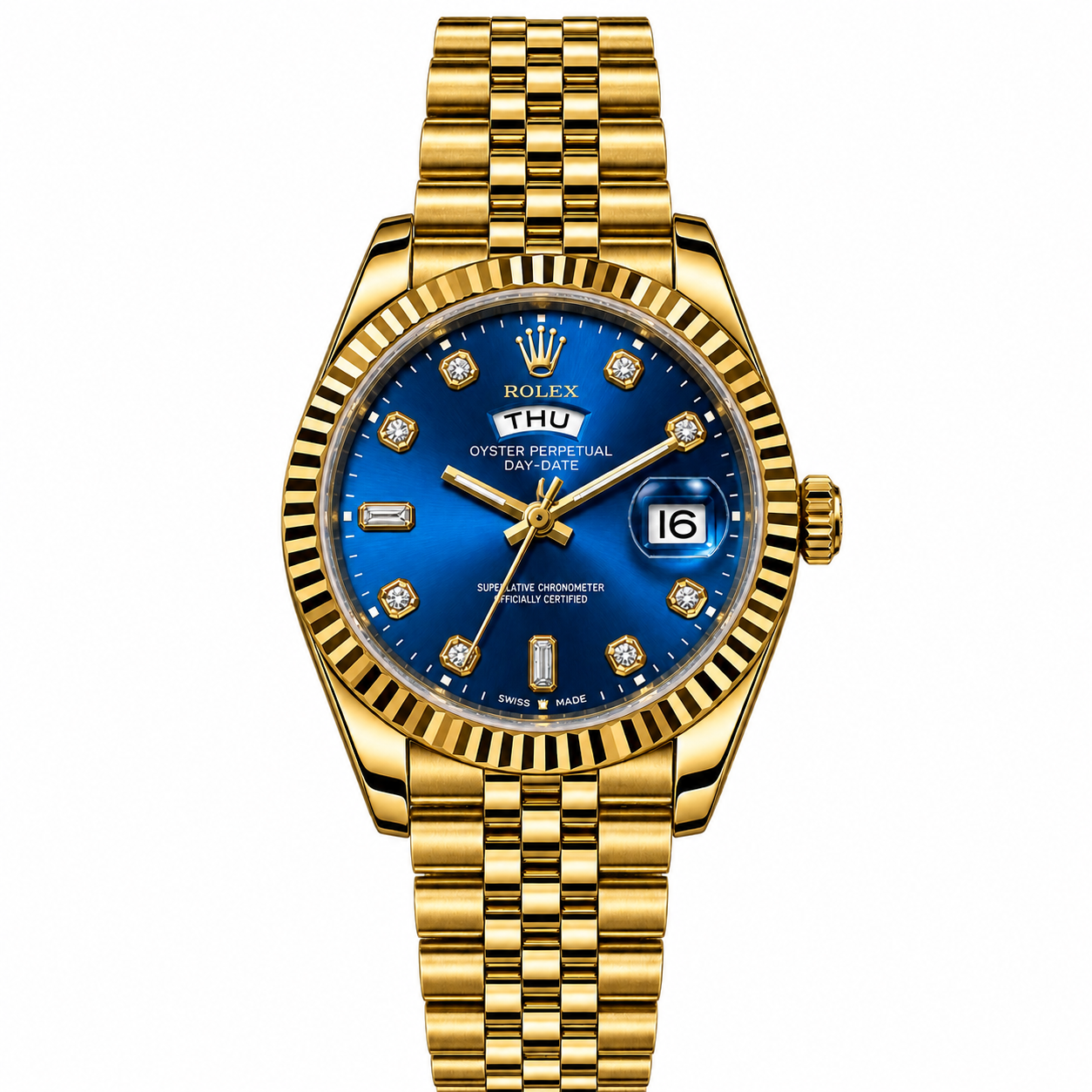 Royal Blue Gold Day-Date Luxury Watch
